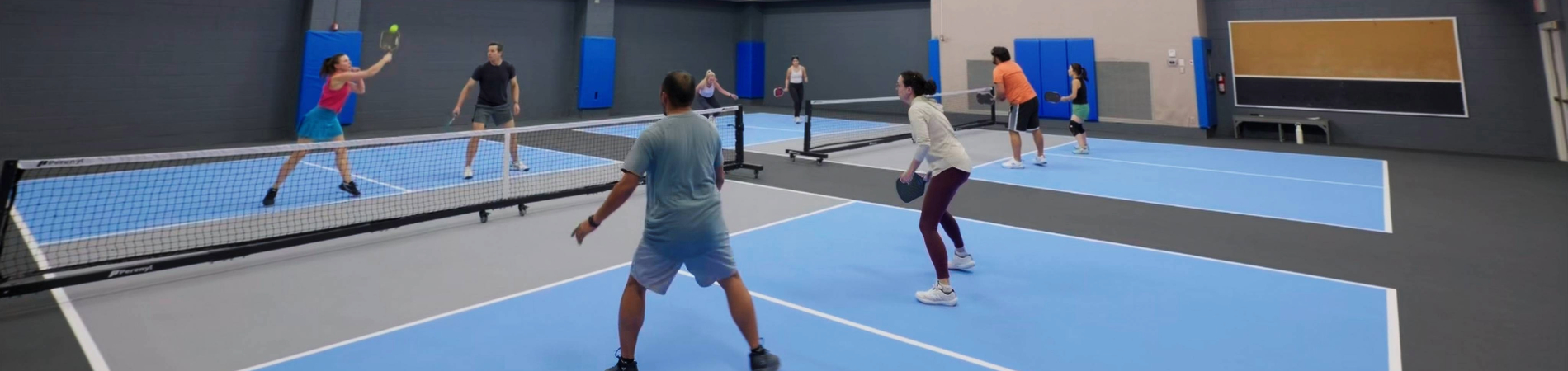 Players on the pickleball courts